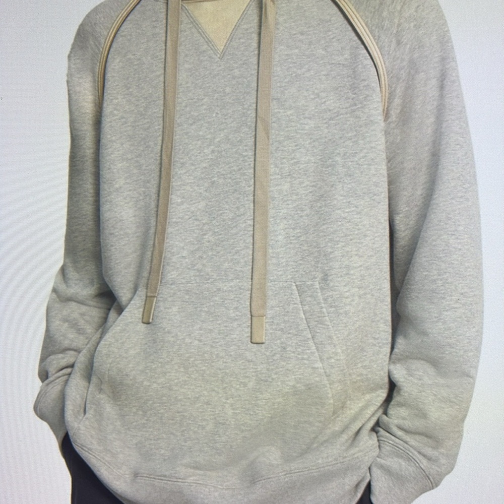 Theory Men’s Cotton Pullover Hoodie Heather Gray Size Medium